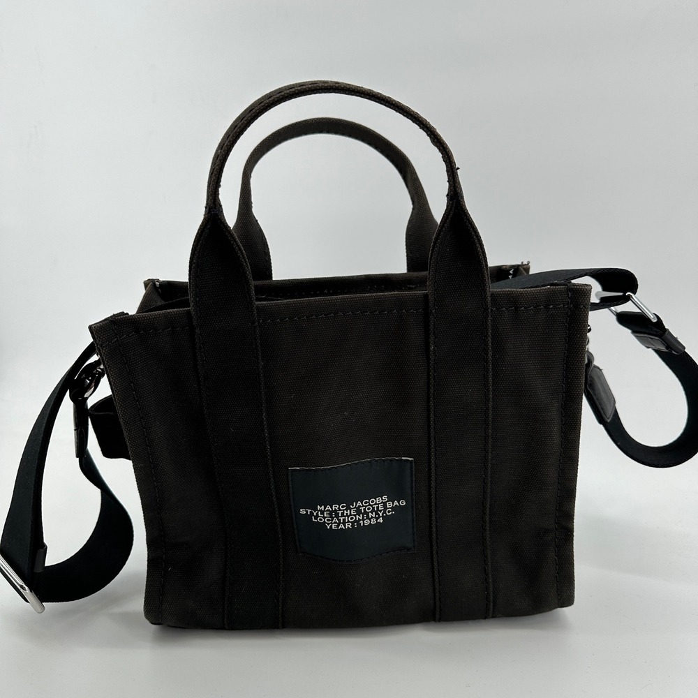 Marc Jacobs The Tote Bag Black Mini Small Canvas Tote M0016493 001 Handbag Purse - Picture 2 of 7
